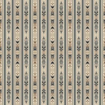 Vintage Ornamental Vertical Stripe Pattern Collection &ndash; Geometric, Floral, Baroque, Tribal and Art Deco Engraved Decorative Columns Seamless Pattern