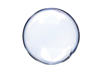 A transparent bubble isolated on transparent background, perfect for adding a touch of whimsy and lightness to any design or project
