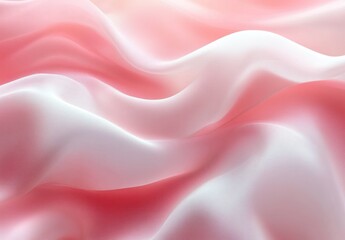 Fototapeta premium soft pink and white silky fabric with flowing undulating folds and gentle light, serene dreamy and calming mood