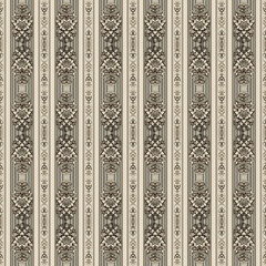 Vintage Ornamental Vertical Stripe Pattern Collection – Geometric, Floral, Baroque, Tribal and Art Deco Engraved Decorative Columns Seamless Pattern