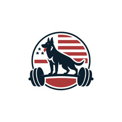 American patriot dog fitness logo