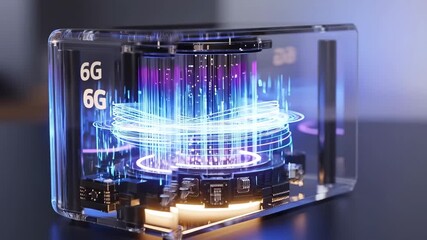 Highspeed network technology hologram wireless device data transfer circuits futuristic technology device 6G hologram wireless communication - Powered by Adobe