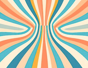 Retro Abstract Background with Curved Lines and Warm Colors.