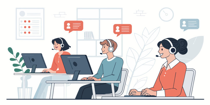 Friendly customer service team ready to assist with online support, providing excellent help and communication for a positive customer experience