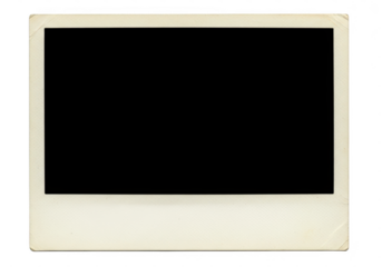 Blank vintage photo frame isolated on transparent background, perfect for adding your own picture or design with a retro feel