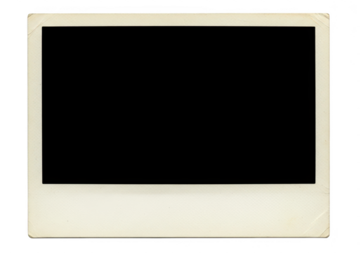 Blank vintage photo frame isolated on transparent background, perfect for adding your own picture or design with a retro feel