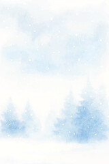 watercolor snowfall layered forest background