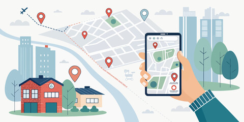 Navigate urban landscapes with ease using modern maps and location services, find your way with the help of technology and digital exploration tools