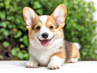 Dog Isolated on White Background in studio