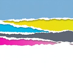 Fototapeta premium Colorful Torn Paper Layers Background with Creative Design.
