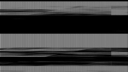Black and white digital glitch lines and striped distortion effect background loop for tech visuals - Powered by Adobe