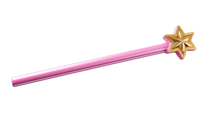 Pink Star Magic Wand Toy for Kids & Fantasy Play on transparent background png
