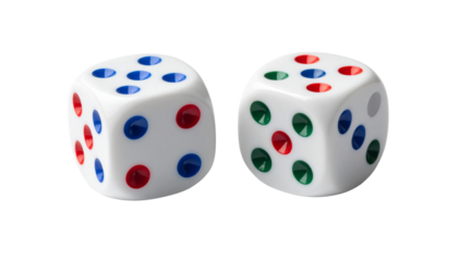 Traditional Ludu dice isolated on white background