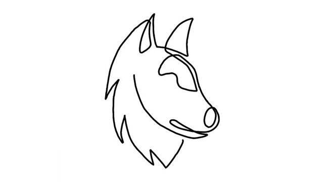 Continue line animation of wolf