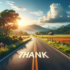 Road to Gratitude - A Scenic Journey of Thankfulness and Appreciation.