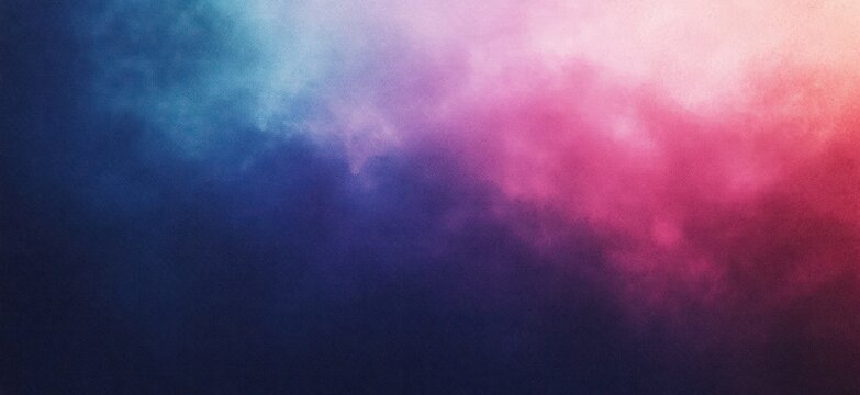dreamy colorful misty cloud gradient of blue teal purple and pink with grainy texture evoking calm wonder and mystery
