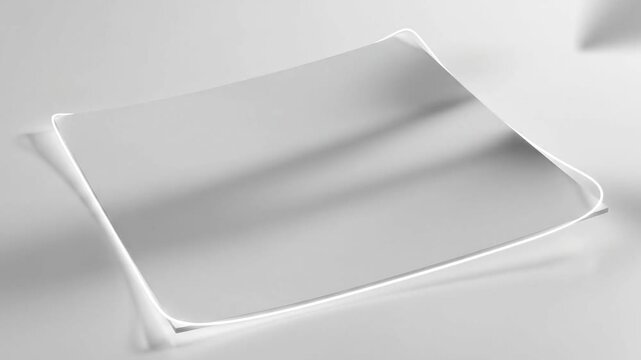 Clean white sheet animation with subtle shadow drift, smooth looping background video