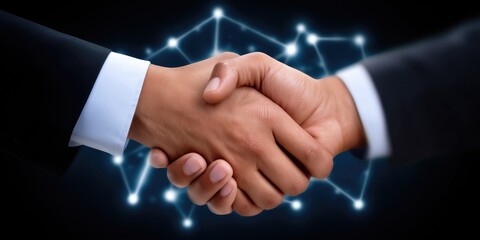 Business partnership agreement corporate office digital image professional environment close-up view trust and collaboration concept