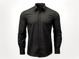 Blank black men's polo shirt mockup isolated on white background. Front and back view of a casual short sleeve tee template for design and branding.