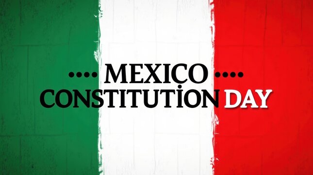 Mexico constitution day celebration with mexican flag background