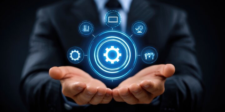 Harnessing technology for business growth corporate strategy session digital transformation professional environment close-up view innovation concept - Powered by Adobe