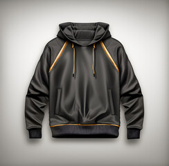 Blank black men's jacket mockup isolated on white background. Front view of a casual jacket tee template for design and branding.