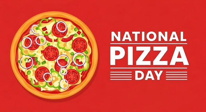 Celebrate national pizza day with a delicious slice of pizza, perfect for sharing with friends and family on this special day of culinary delight - Powered by Adobe