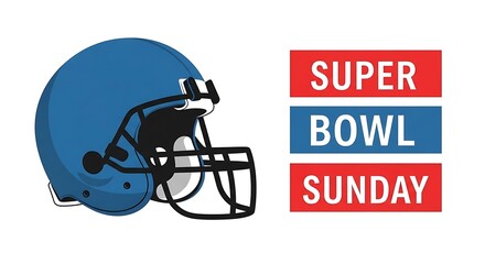 Get ready for super bowl sunday with this bold and vibrant design featuring a football helmet and eyecatching text, isolated on white background