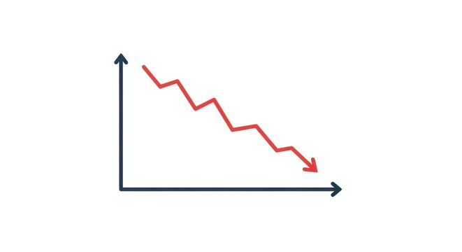 Graph Illustrating Continuous Decline in Performance or Economic Trend Over Time