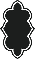 Obraz premium Islamic shape silhouette vector frame black white