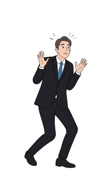 Shocked Businessman In Suit White Background