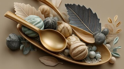 Vegan dessert icons neutral hues
