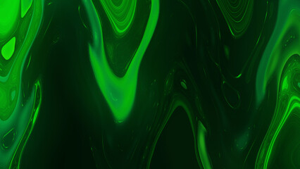 Vibrant Green Liquid Swirl Background with Abstract Wavy Flow Creating a Toxic Slime, Poison, or Alien Chemical Fluid Texture