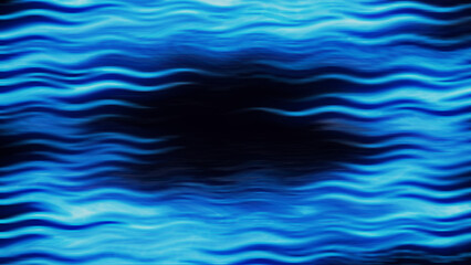 Vertical Abstract Blue Wavy Fire Background with Intense Bright Neon Flames and a Dark Center for Energy and Dynamic Motion Concept