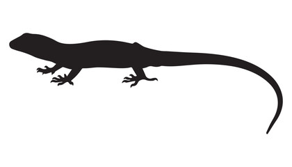 Sand lizard silhouette vector flat illustration design