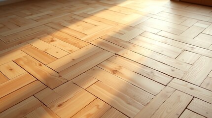 Parquet flooring pattern in a room