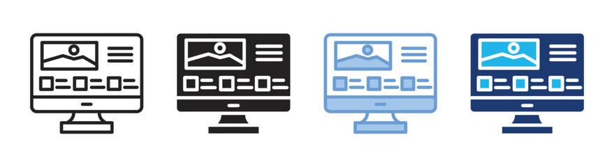 Website icon set multiple style collection