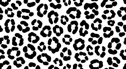 Leopard Print Pattern Black and White Background Design. © Vektor