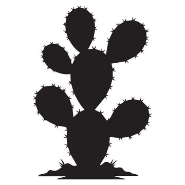 Prickly pear cactus silhouette icon vector illustration design on white background
