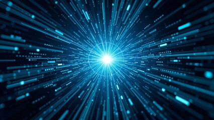 radiant explosion of energy light ray motion from radial star burst or tunnel sci-fi energy 