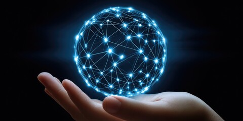 Digital connectivity sphere abstract concept futuristic environment close-up perspective technological innovation