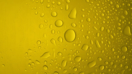 Yellow background illustration with glistening water droplets creating a vibrant wet texture