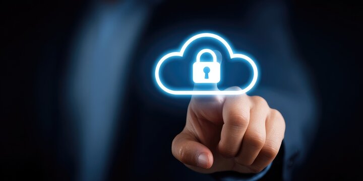 Securing cloud data cybersecurity best practices for businesses remote work digital security corporate environment close-up view data protection strategies - Powered by Adobe