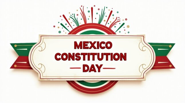 Mexico constitution day celebration with patriotic colors and fireworks