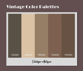 A composed vintage color palette intended for documentary visuals requiring warm, authentic mood.