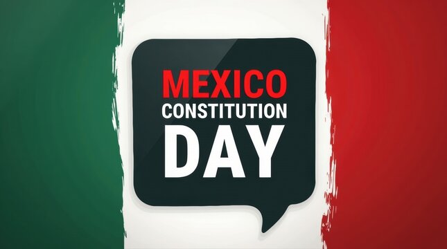Mexico constitution day celebration with mexican flag background