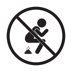 vector flat icon of open defecation prohibition
