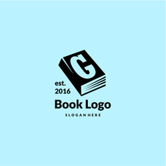Letter G Logo Design Concept with Book Vector Template