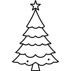 Christmas tree with a star, festive and decorative