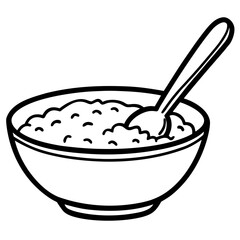 Illustration of a bowl of oatmeal with a spoon